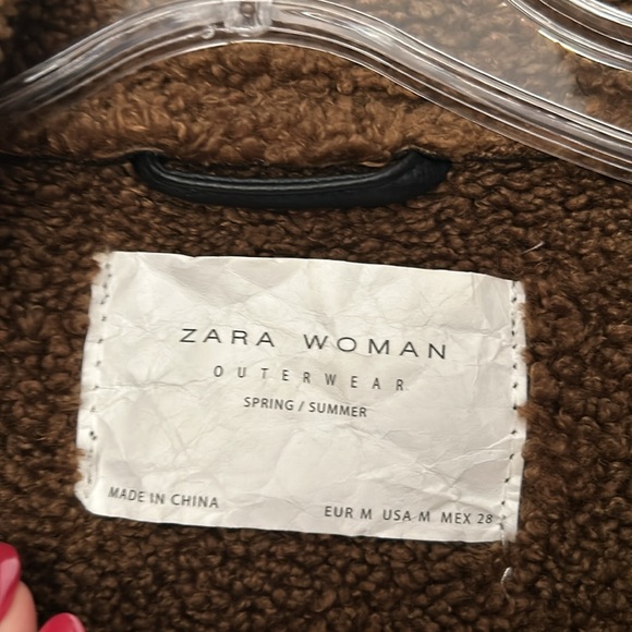 Zara Black and Tan Teddy Jacket - Picture 4 of 6